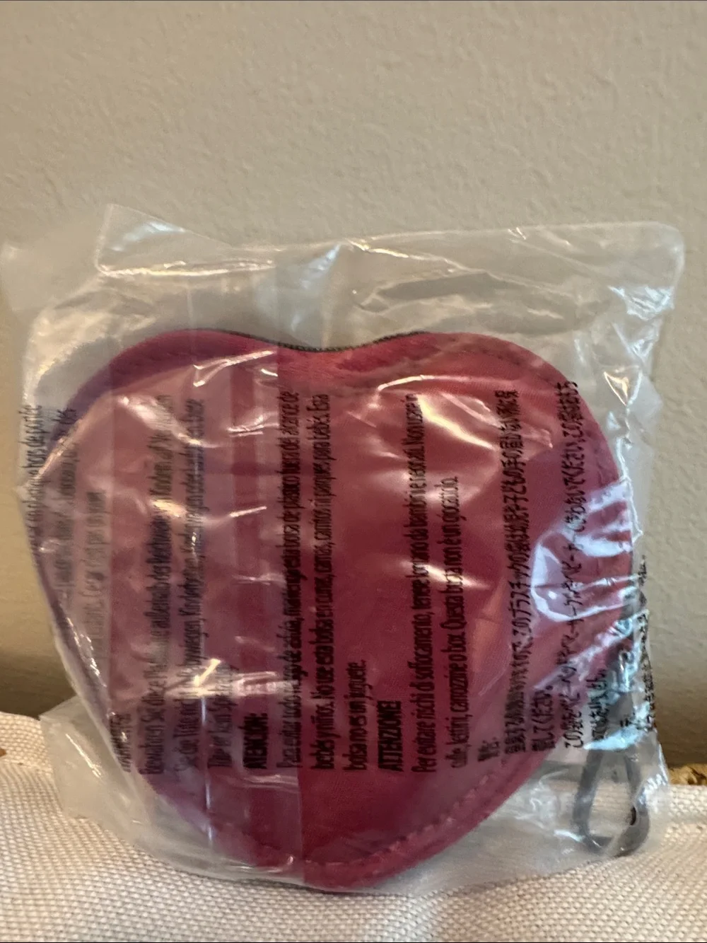 lug Heart-Shaped Quilted Coin Pouch in Raspberry NWT
